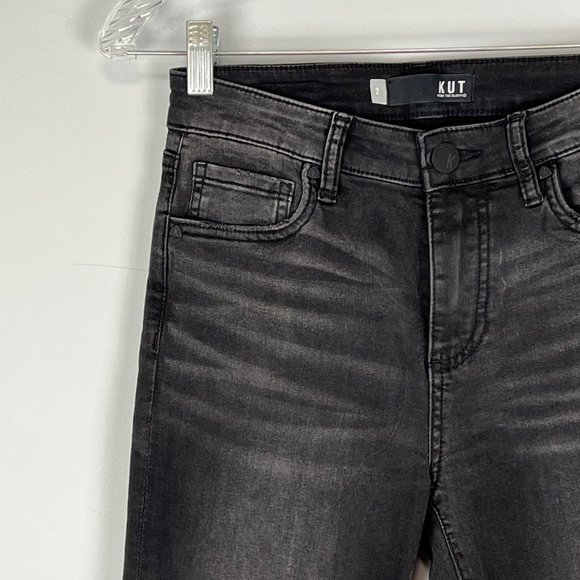 Kut from the Kloth Womens Connie Black High Rise Ankle Skinny Jeans size 2 - Picture 4 of 14